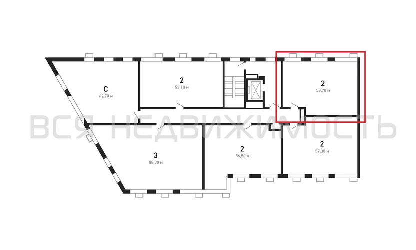 2-комнатная квартира, 54.3кв.м - изображение 1