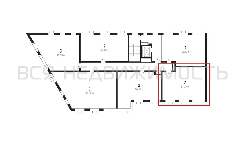 2-комнатная квартира, 57.4кв.м - изображение 1