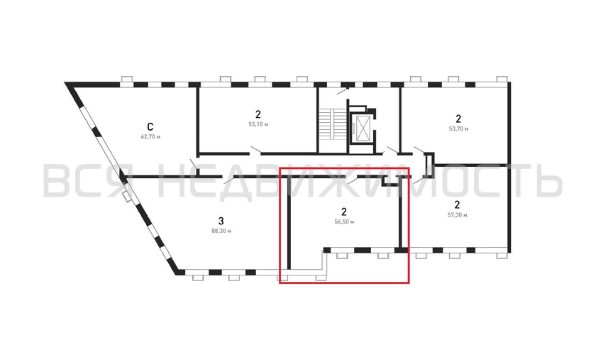 2-комнатная квартира, 56.5кв.м - изображение 1