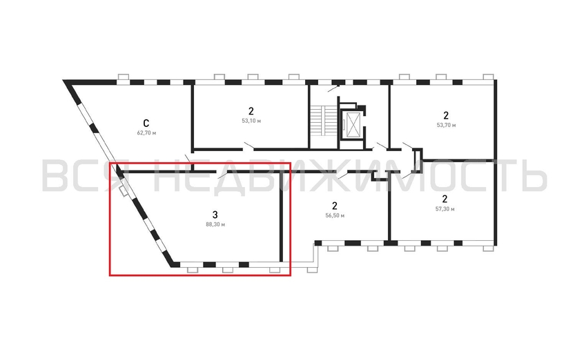 3-комнатная квартира, 88.2кв.м - изображение 1