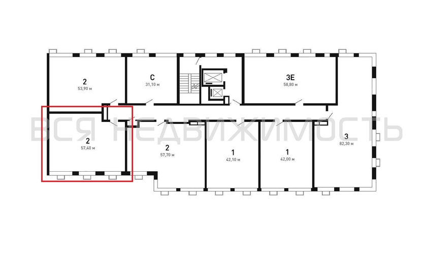 2-комнатная квартира, 57.4кв.м - изображение 1