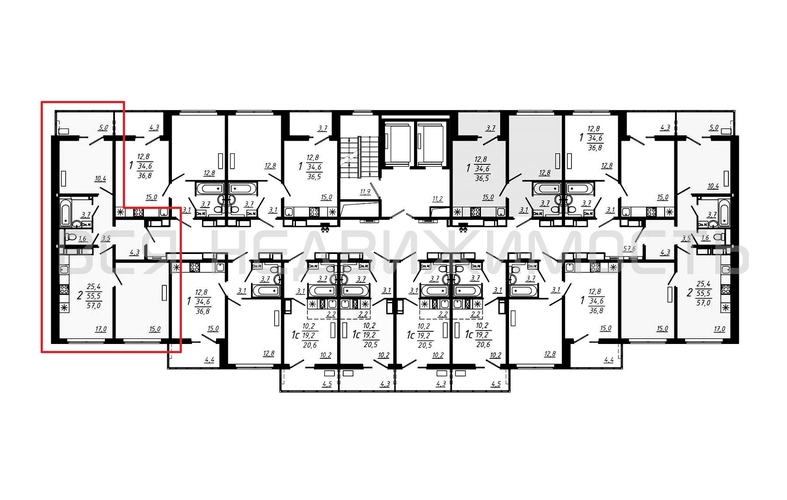 2-комнатная квартира, 57кв.м - изображение 1