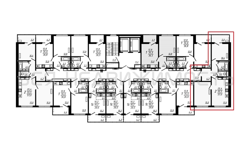 2-комнатная квартира, 57кв.м - изображение 1