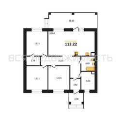 3-комнатная квартира, 113.22кв.м 3-комнатная квартира, 113.22кв.м - изображение 1