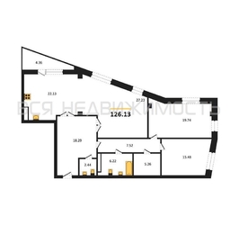 3-комнатная квартира, 126.13кв.м 3-комнатная квартира, 126.13кв.м - изображение 1