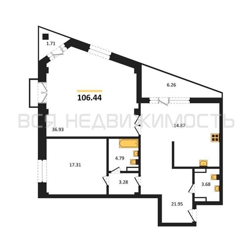 2-комнатная квартира, 106.44кв.м - изображение 0