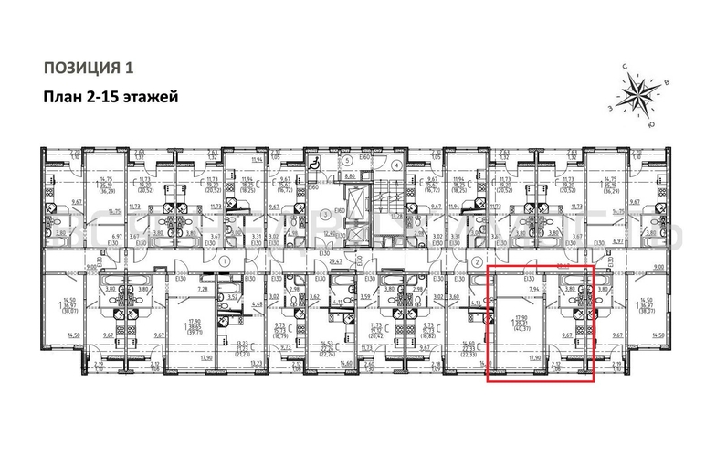 1-комнатная квартира, 40.37кв.м - изображение 1