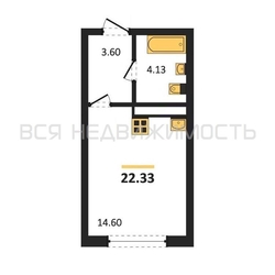 квартира-студия, 22,33кв.м. квартира-студия, 22,33кв.м. - изображение 1