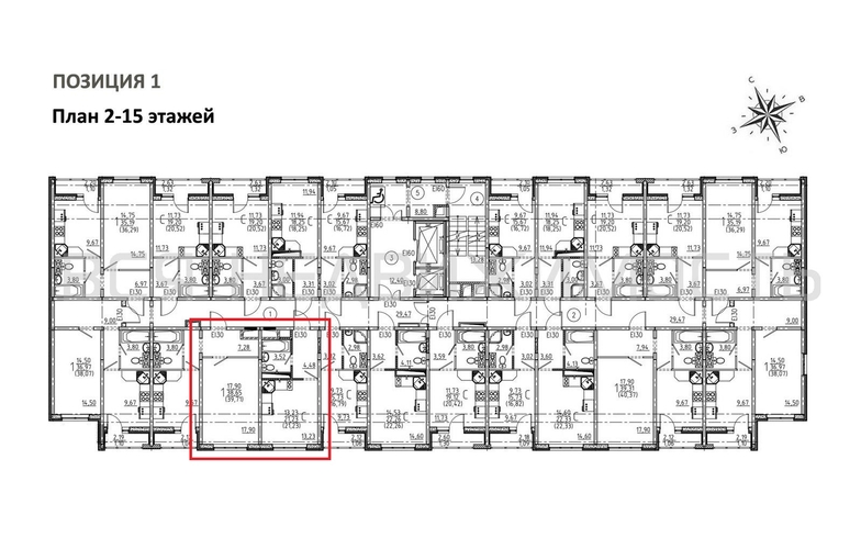 1-комнатная квартира, 39.71кв.м - изображение 1