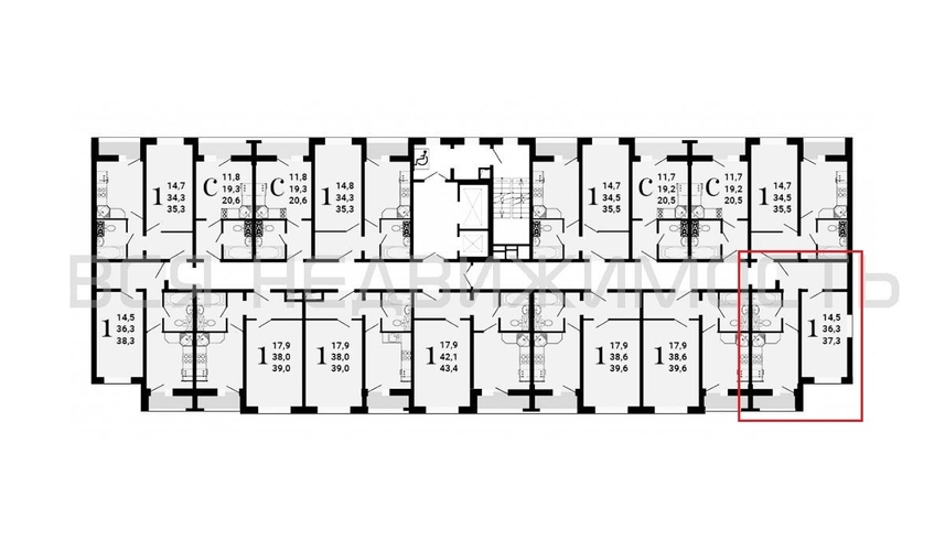 1-комнатная квартира, 37.3кв.м - изображение 1