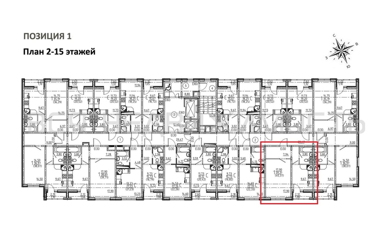 1-комнатная квартира, 40.37кв.м - изображение 1