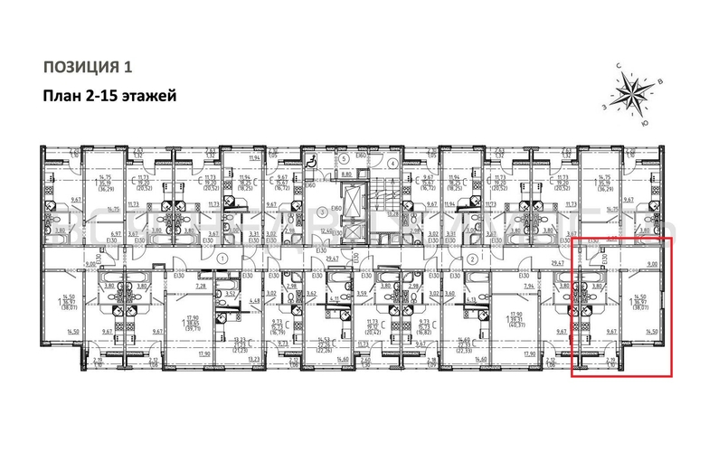 1-комнатная квартира, 38.07кв.м - изображение 1