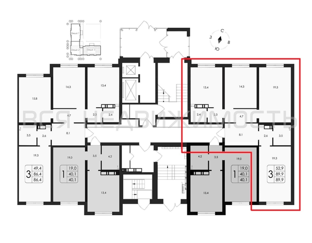 3-комнатная квартира, 89.9кв.м - изображение 1