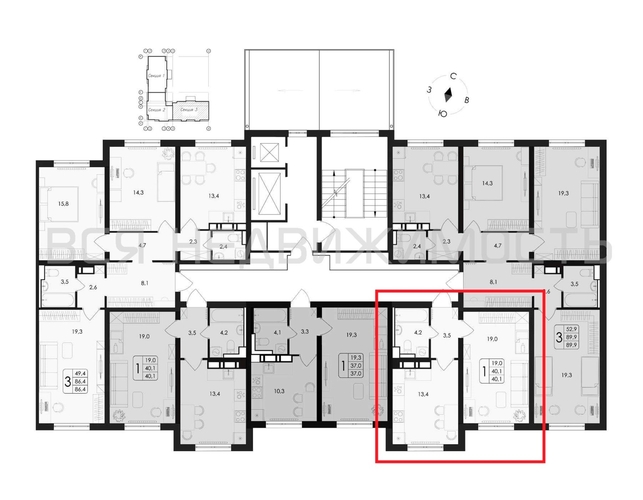 1-комнатная квартира, 40.1кв.м - изображение 1