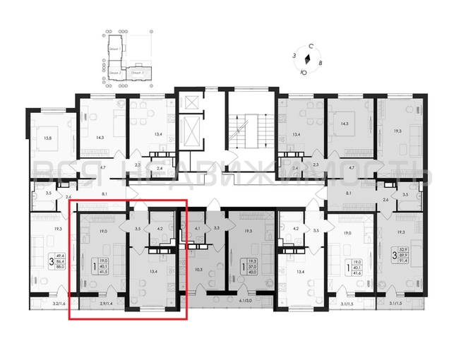 1-комнатная квартира, 41.5кв.м - изображение 1