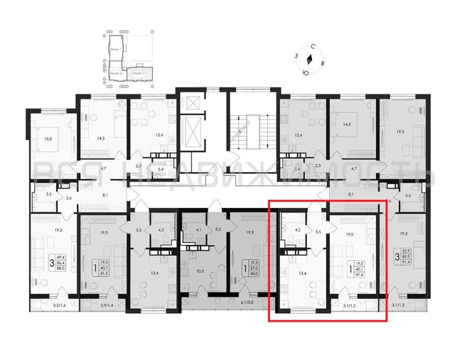 1-комнатная квартира, 41.6кв.м - изображение 1