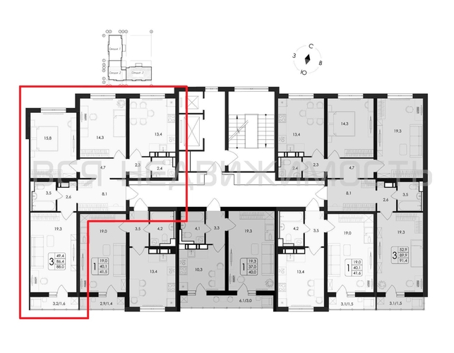 3-комнатная квартира, 88кв.м - изображение 1