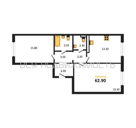 2-комнатная квартира, 62.9кв.м - изображение 1