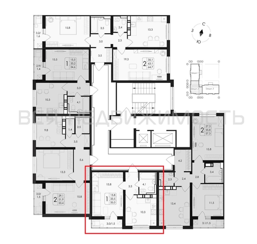 1-комнатная квартира, 35кв.м - изображение 1