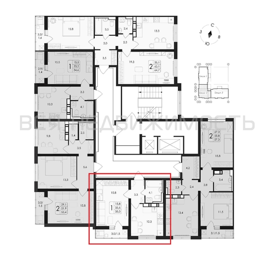 1-комнатная квартира, 35кв.м - изображение 1