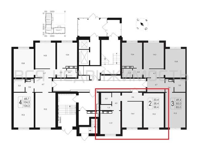 2-комнатная квартира, 58.4кв.м - изображение 1