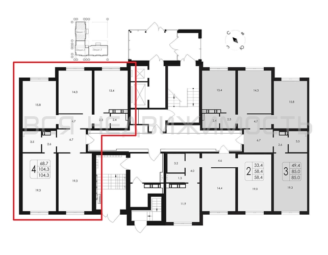 4-комнатная квартира, 104.3кв.м - изображение 1