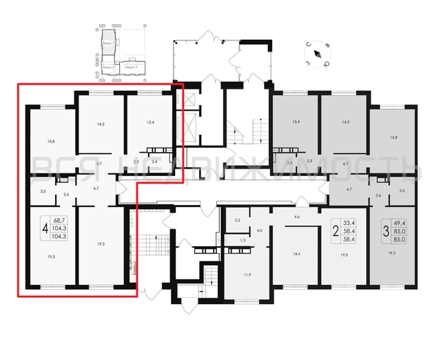 4-комнатная квартира, 104.3кв.м - изображение 1