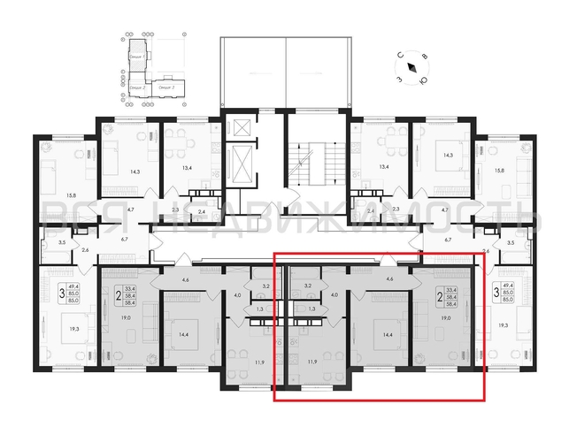 2-комнатная квартира, 58.4кв.м - изображение 1