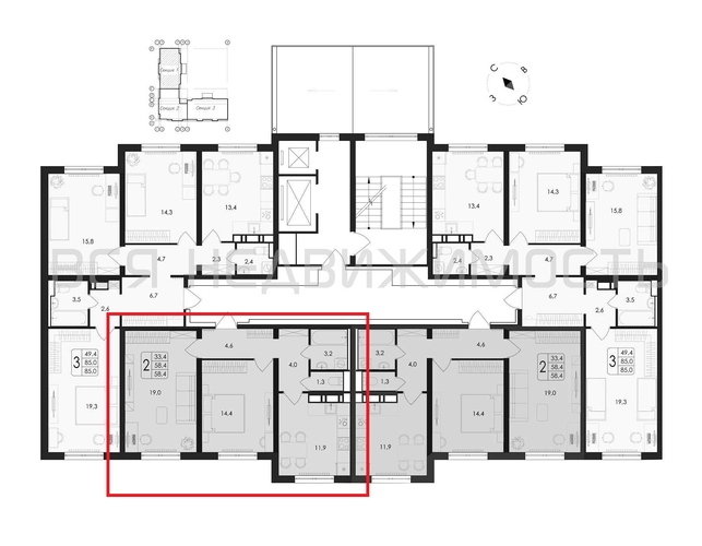 2-комнатная квартира, 58.4кв.м - изображение 1