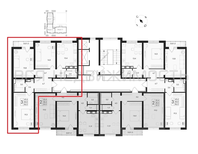 3-комнатная квартира, 86.5кв.м - изображение 1