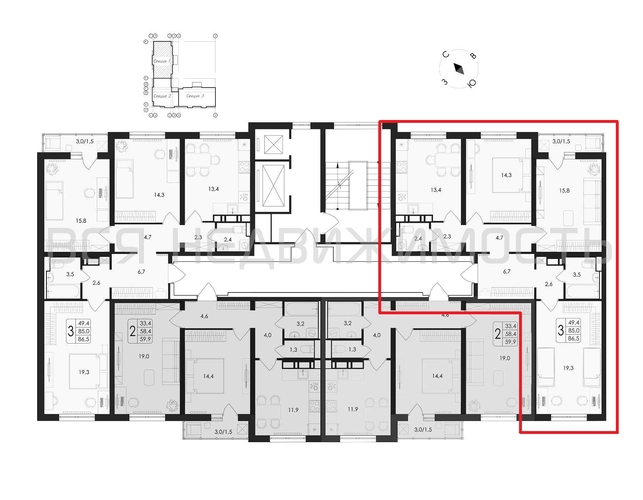 3-комнатная квартира, 86.5кв.м - изображение 1