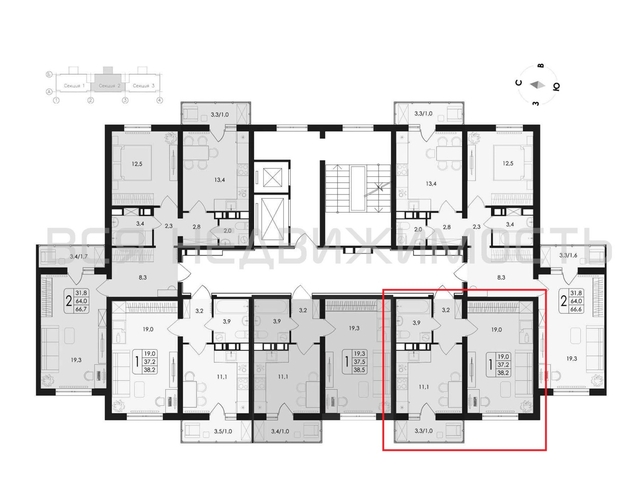 1-комнатная квартира, 38.2кв.м - изображение 1