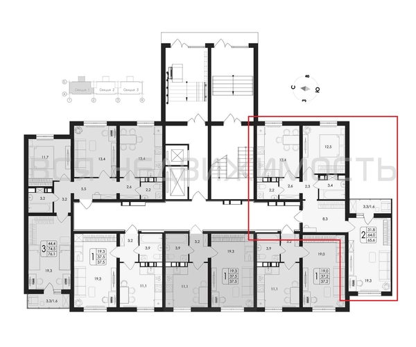 2-комнатная квартира, 65.6кв.м - изображение 1