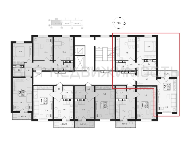 2-комнатная квартира, 65.6кв.м - изображение 1