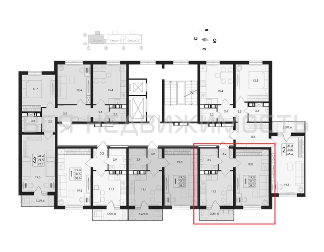 1-комнатная квартира, 38.2кв.м - изображение 1