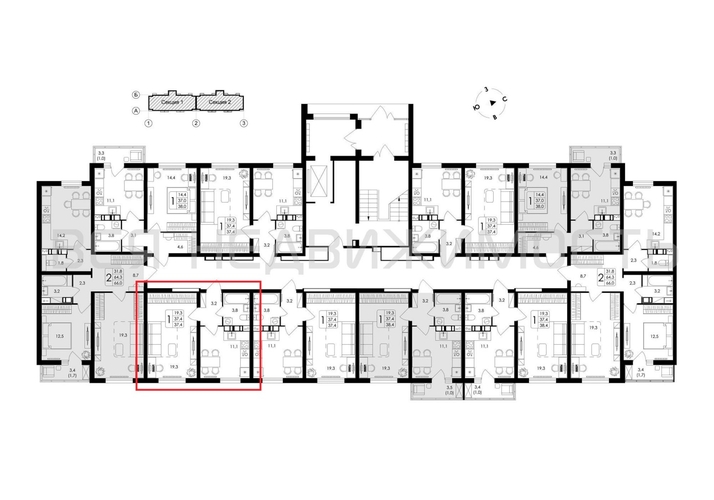 1-комнатная квартира, 37.4кв.м - изображение 1