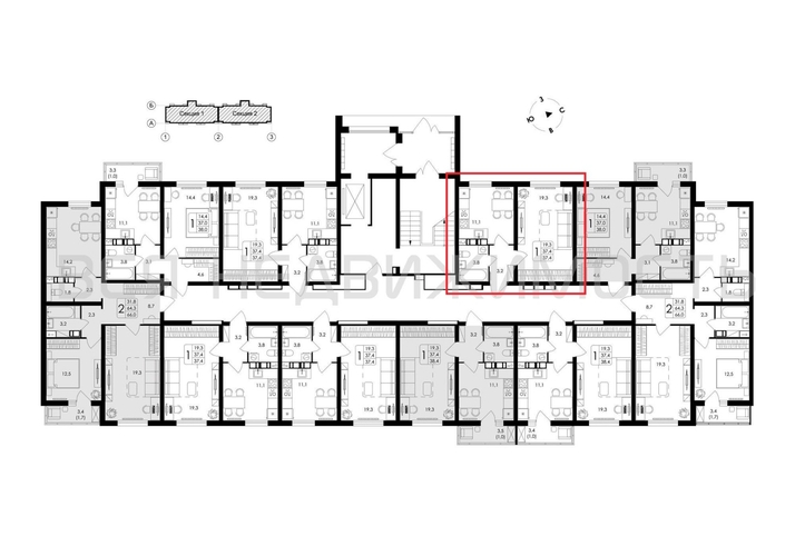 1-комнатная квартира, 37.4кв.м - изображение 1