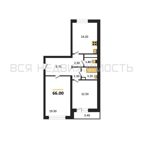 2-комнатная квартира, 66кв.м - изображение 0