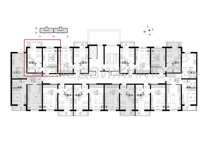 1-комнатная квартира, 38кв.м - изображение 1