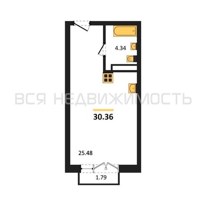 квартира-студия, 30,36кв.м. - изображение