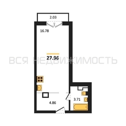 квартира-студия, 27,96кв.м. квартира-студия, 27,96кв.м. - изображение 1