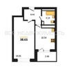 1-комнатная квартира, 41.35кв.м - изображение 1 1-комнатная квартира, 41.35кв.м - изображение 1