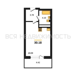 квартира-студия, 30,18кв.м. квартира-студия, 30,18кв.м. - изображение 1