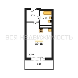 квартира-студия, 30,18кв.м. квартира-студия, 30,18кв.м. - изображение 1