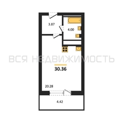 квартира-студия, 30,36кв.м. квартира-студия, 30,36кв.м. - изображение 1