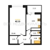 1-комнатная квартира, 42.15кв.м - изображение 1