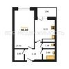 1-комнатная квартира, 40.2кв.м - изображение 1 1-комнатная квартира, 40.2кв.м - изображение 1