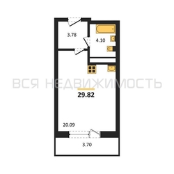 квартира-студия, 29,82кв.м. квартира-студия, 29,82кв.м. - изображение 1