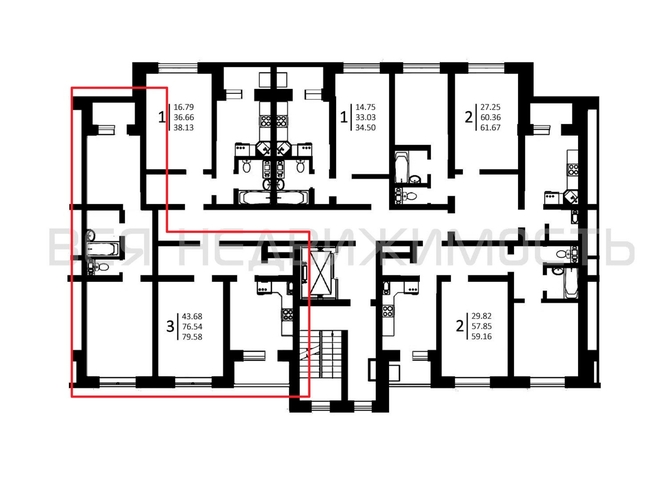 3-комнатная квартира, 78.2кв.м - изображение 1