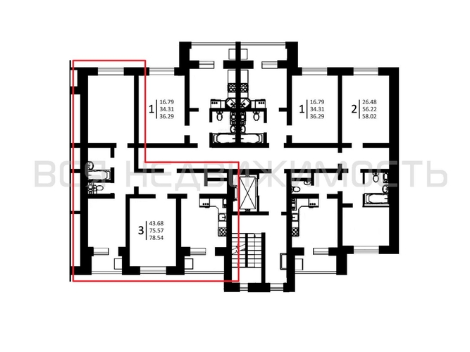 3-комнатная квартира, 77.23кв.м - изображение 1